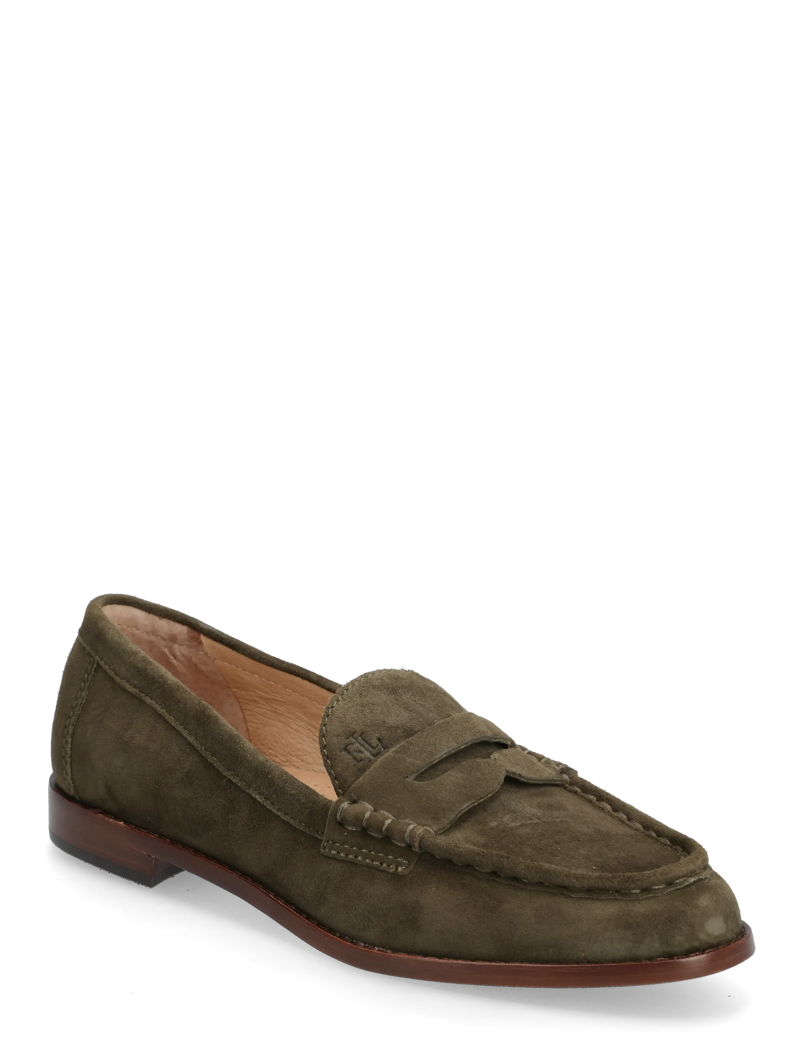 Lauren Ralph Lauren Wynnie Suede Loafer - Loafers - DARK OLIVE / khaki/green
