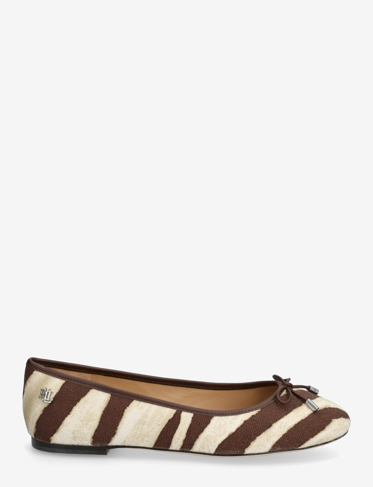 Lauren Ralph Lauren - Jayna Zebra-Print Canvas Flat - besondere anlässe - zebra/dark hickor - 1