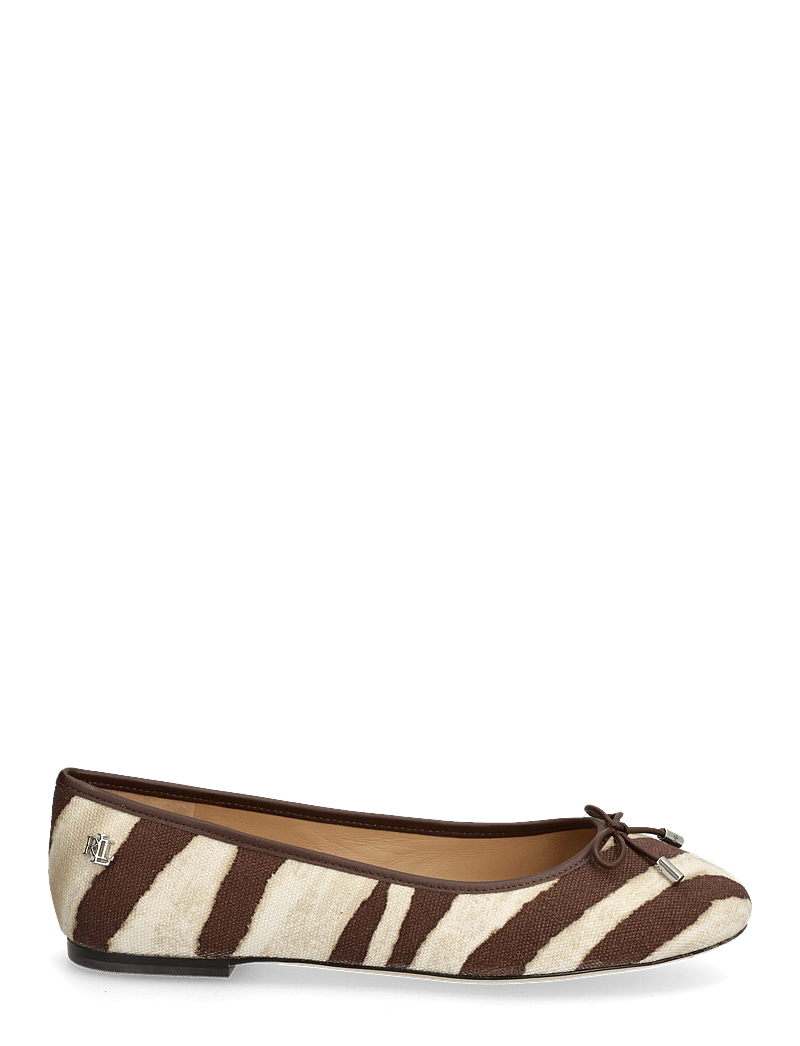 Lauren Ralph Lauren - Jayna Zebra-Print Canvas Flat - besondere anlässe - zebra/dark hickor - 1