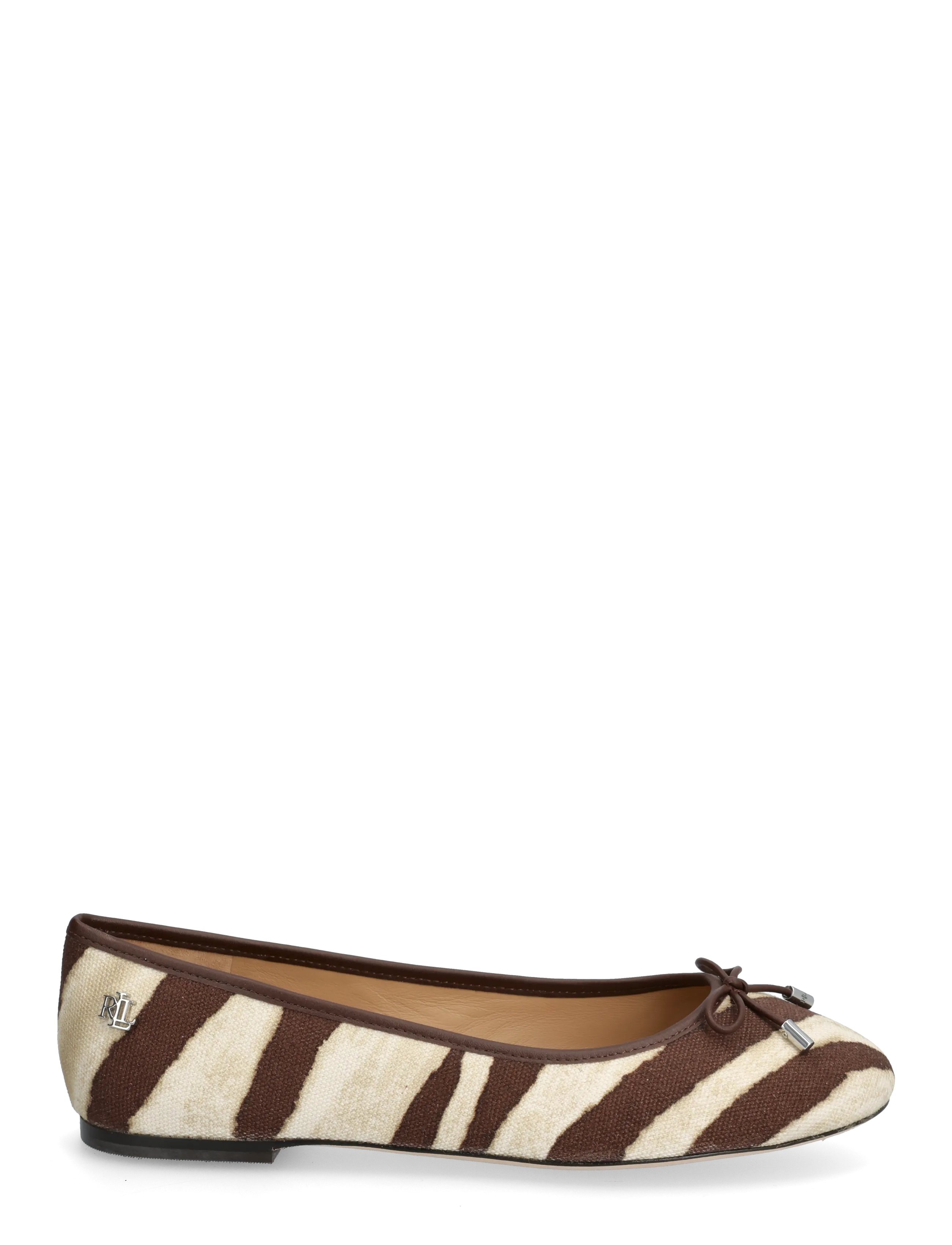 Lauren Ralph Lauren - Jayna Zebra-Print Canvas Flat - zebra/dark hickor - 1