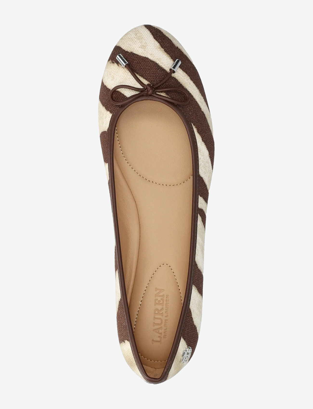 Lauren Ralph Lauren - Jayna Zebra-Print Canvas Flat - besondere anlässe - zebra/dark hickor - 3