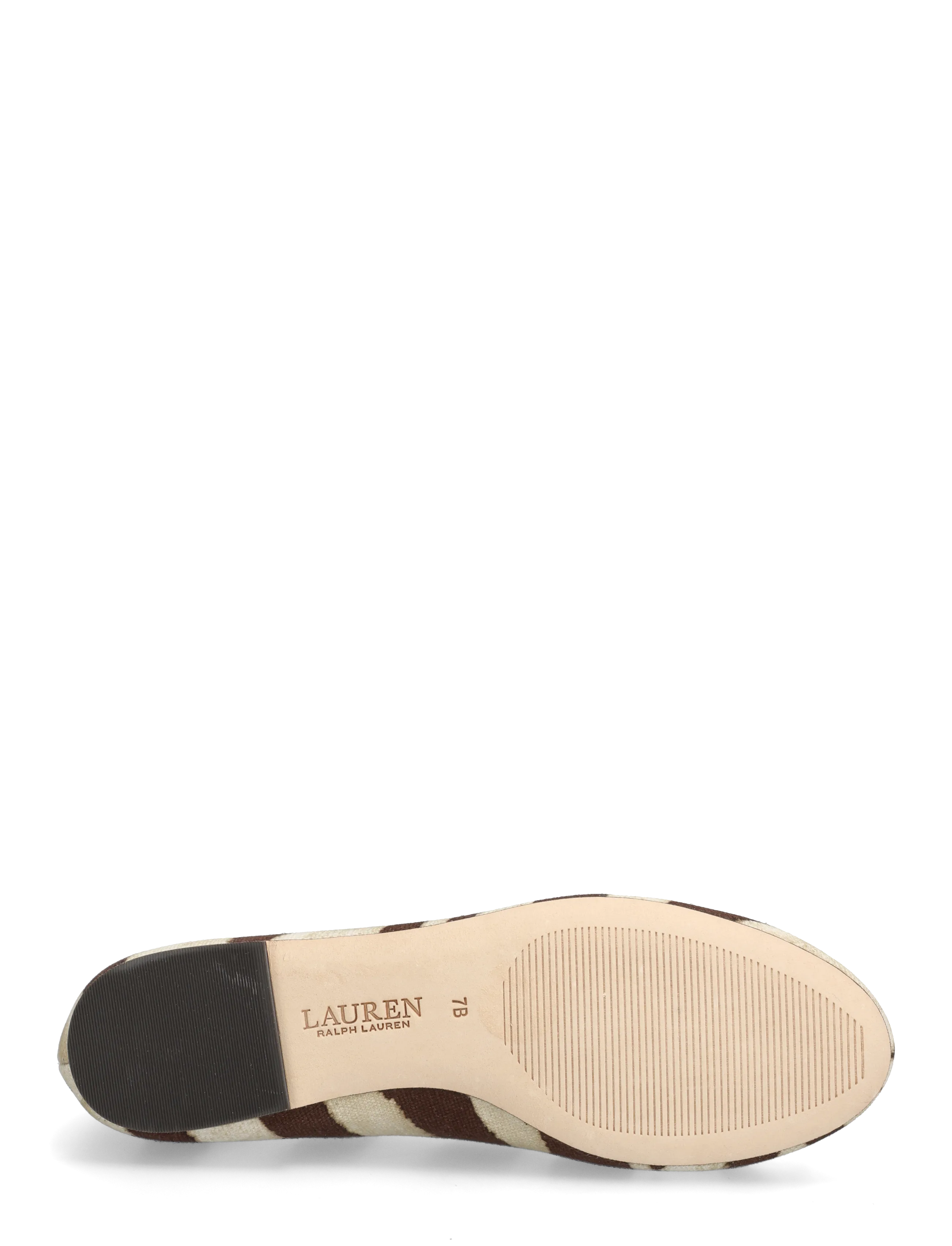 Lauren Ralph Lauren - Jayna Zebra-Print Canvas Flat - zebra/dark hickor - 4