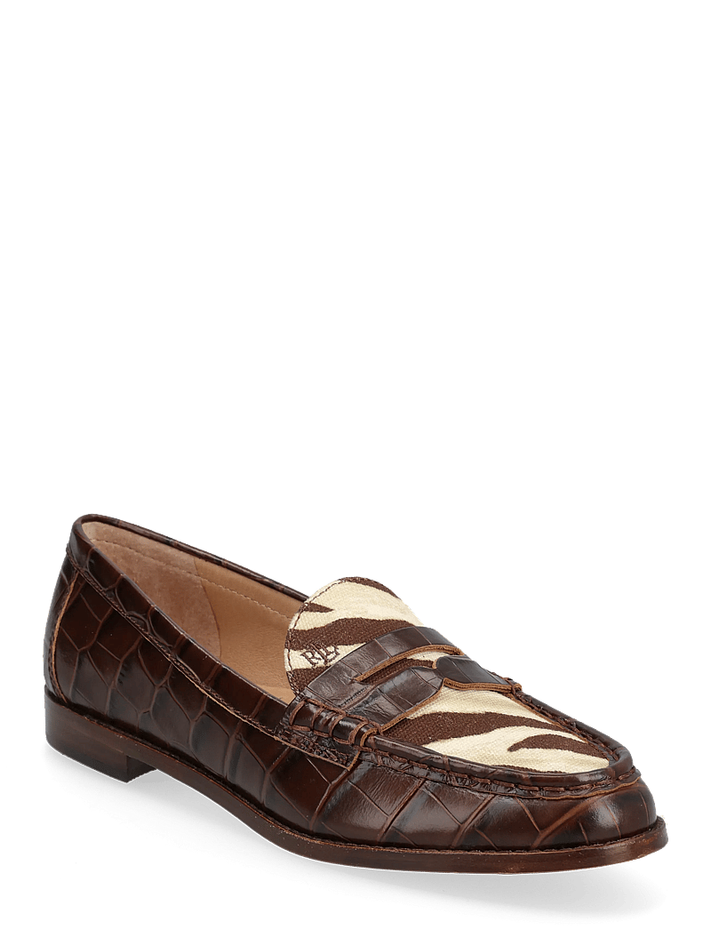 Lauren Ralph Lauren - Wynnie Zebra-Print-Trim Embossed Loafer - besondere anlässe - zebra/dark hickor - 0
