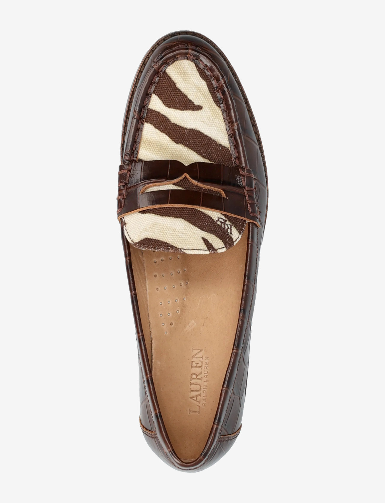 Lauren Ralph Lauren - Wynnie Zebra-Print-Trim Embossed Loafer - besondere anlässe - zebra/dark hickor - 3