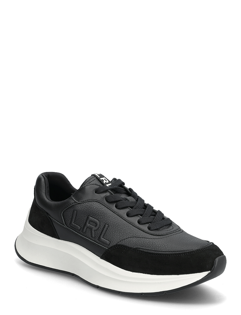 Lauren Ralph Lauren - Franky Tumbled Leather & Suede Sneaker - lave sneakers - black/black - 0