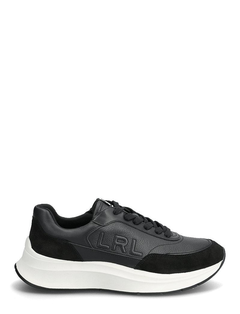 Lauren Ralph Lauren - Franky Tumbled Leather & Suede Sneaker - lave sneakers - black/black - 1