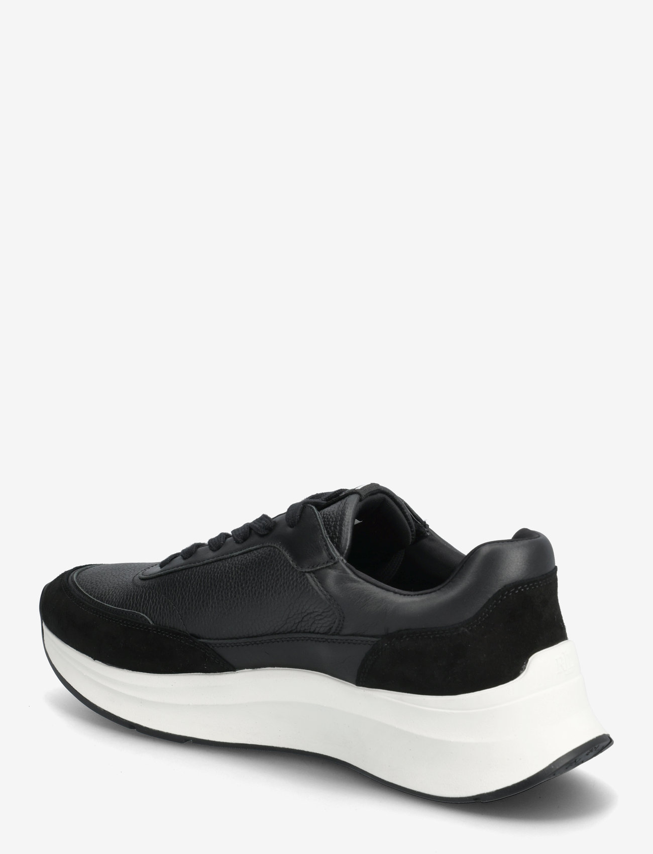 Lauren Ralph Lauren - Franky Tumbled Leather & Suede Sneaker - låga sneakers - black/black - 2