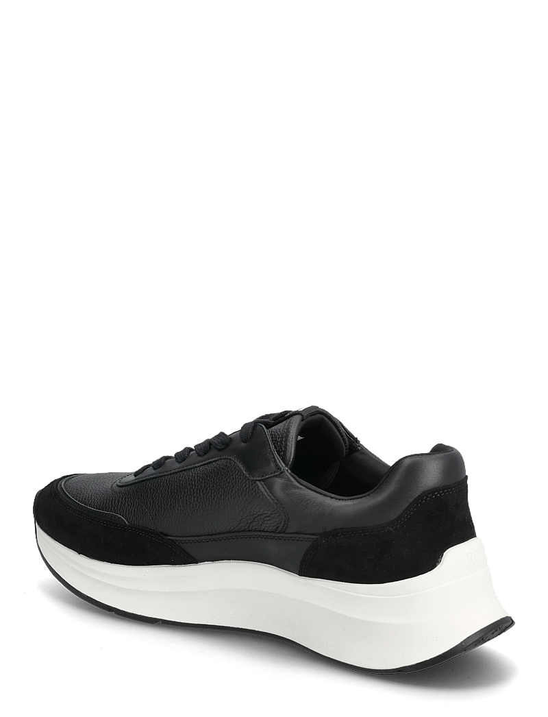 Lauren Ralph Lauren - Franky Tumbled Leather & Suede Sneaker - lave sneakers - black/black - 2