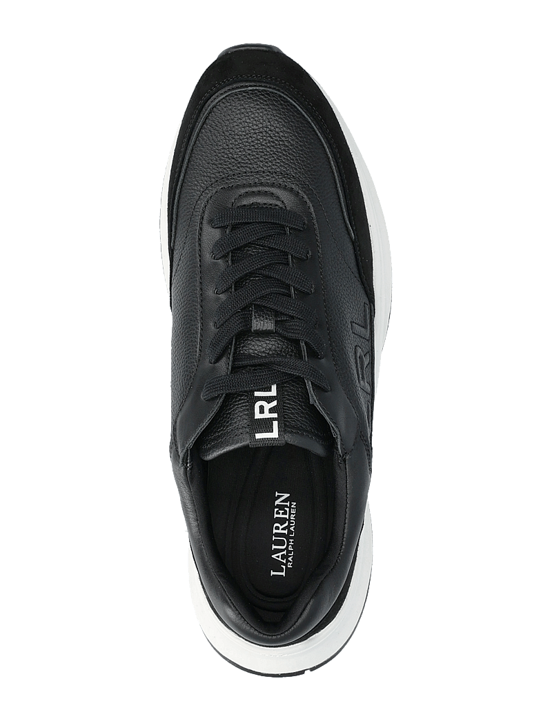 Lauren Ralph Lauren - Franky Tumbled Leather & Suede Sneaker - lave sneakers - black/black - 3