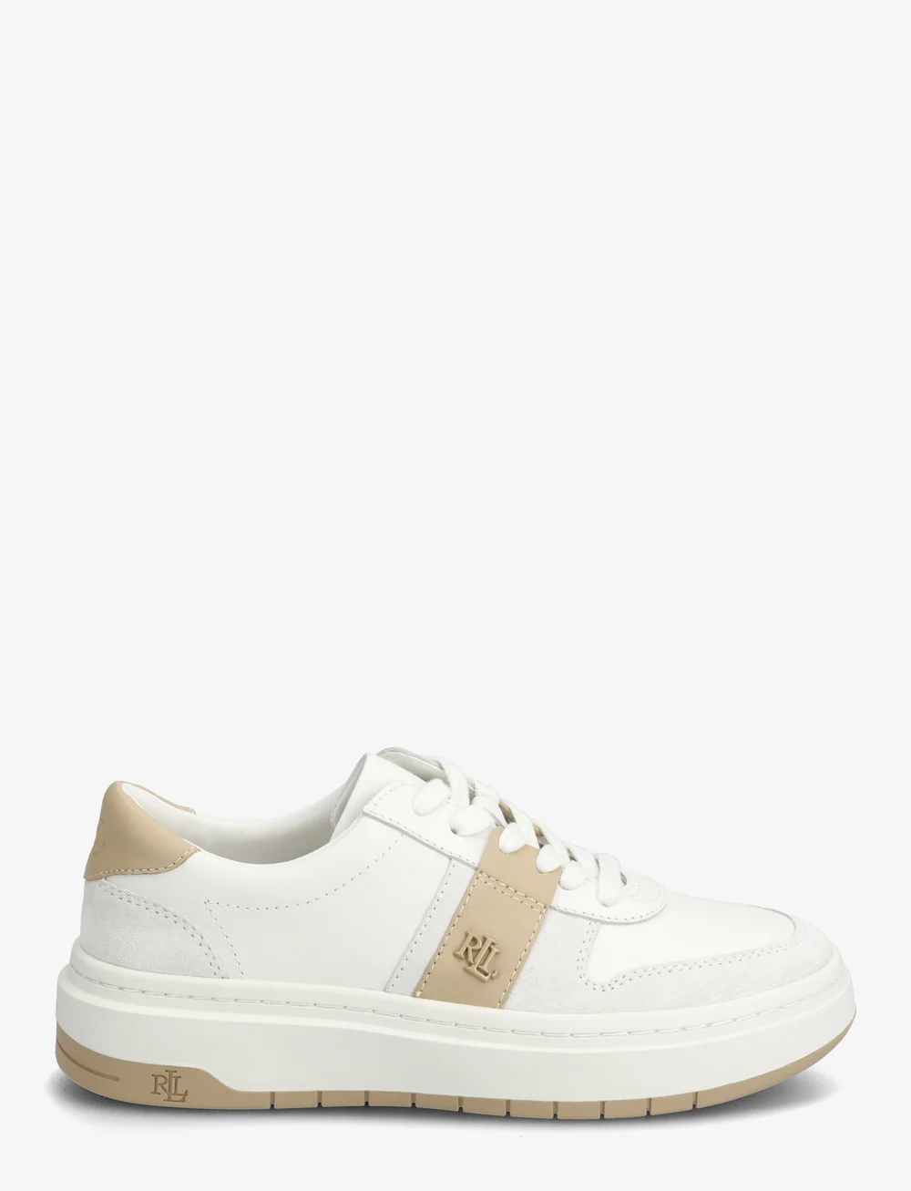 Lauren Ralph Lauren - Harlie Color-Blocked Leather Sneaker - konfirmationstøj - snw wht/bianco/sa - 1