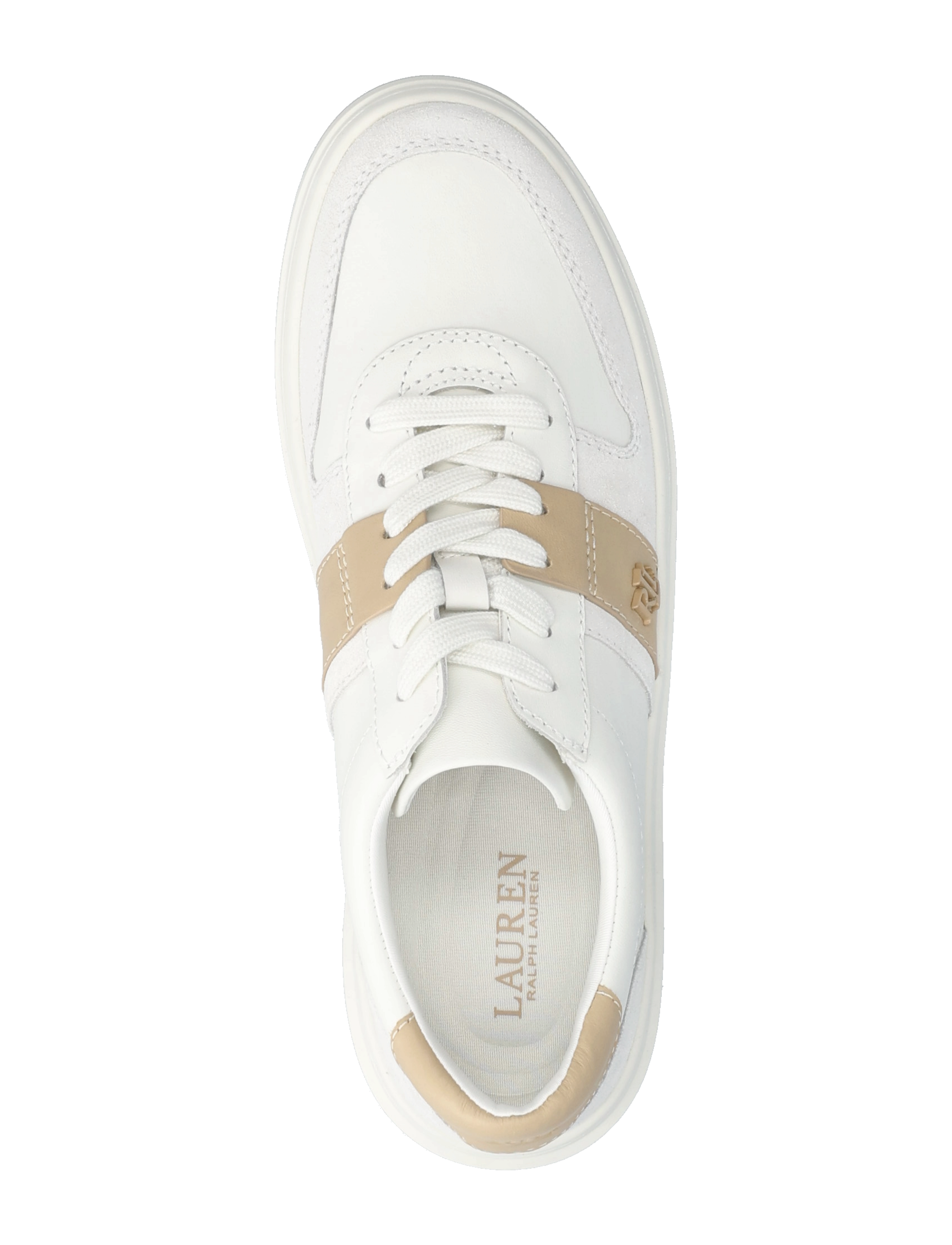 Lauren Ralph Lauren - Harlie Color-Blocked Leather Sneaker - snw wht/bianco/sa - 3