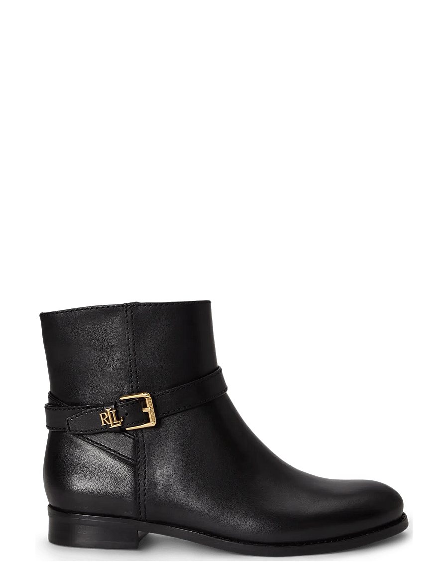 Lauren Ralph Lauren - Brooke II Calfskin Bootie - flache stiefeletten - black - 0