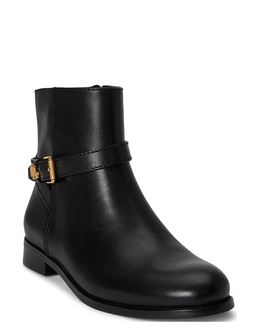 Lauren Ralph Lauren - Brooke II Calfskin Bootie - flache stiefeletten - black - 2