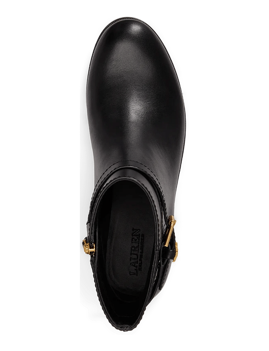 Lauren Ralph Lauren - Brooke II Calfskin Bootie - flache stiefeletten - black - 3