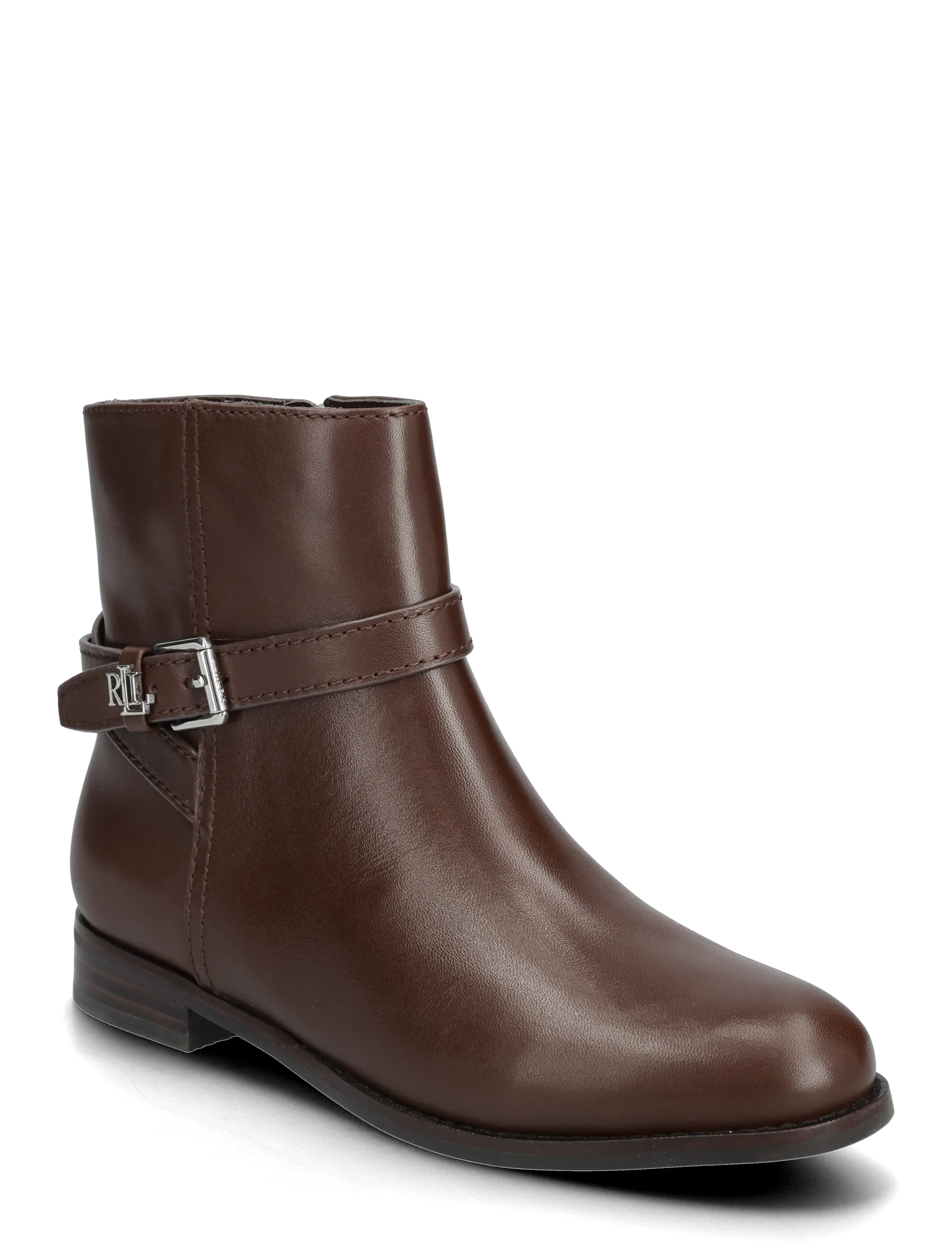 Lauren Ralph Lauren Brooke II Calfskin Bootie - Transitional Layering - DARK HICKORY / brown