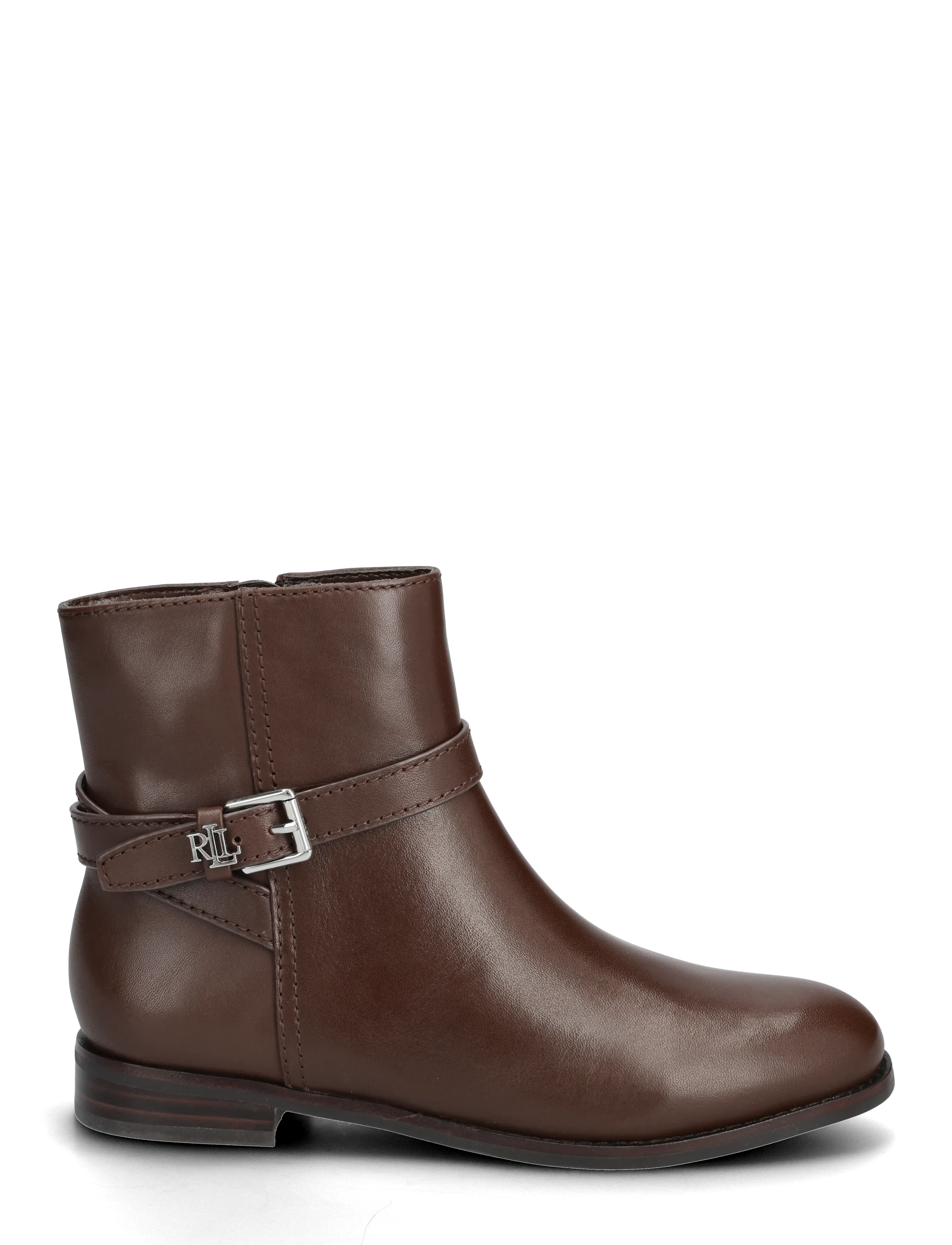 Lauren Ralph Lauren - Brooke II Calfskin Bootie - flatbotna ökklastígvél - dark hickory - 1