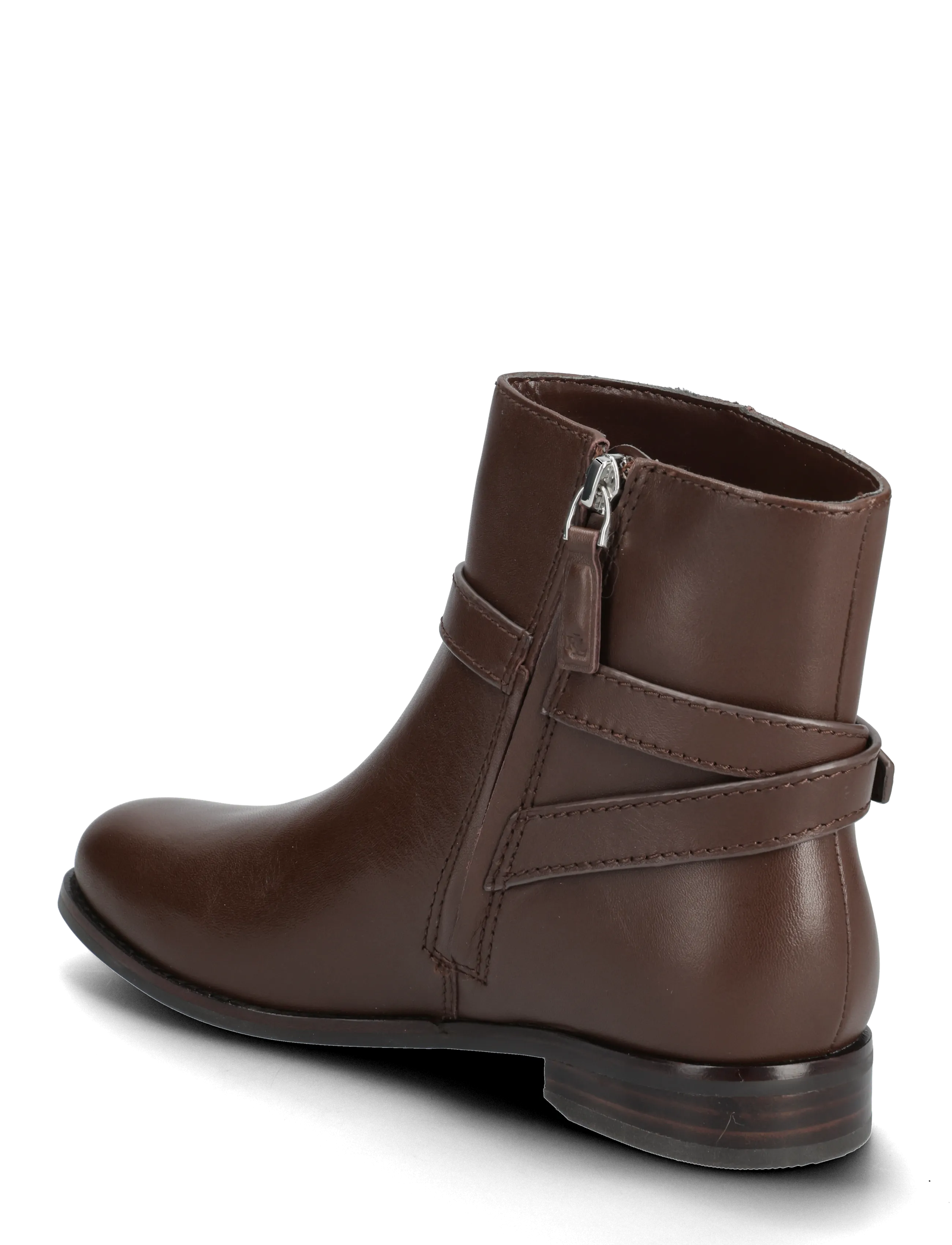 Lauren Ralph Lauren - Brooke II Calfskin Bootie - flatbotna ökklastígvél - dark hickory - 2