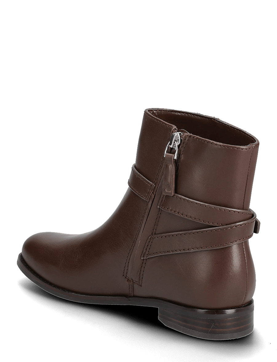 Lauren Ralph Lauren - Brooke II Calfskin Bootie - flat ankle boots - dark hickory - 2