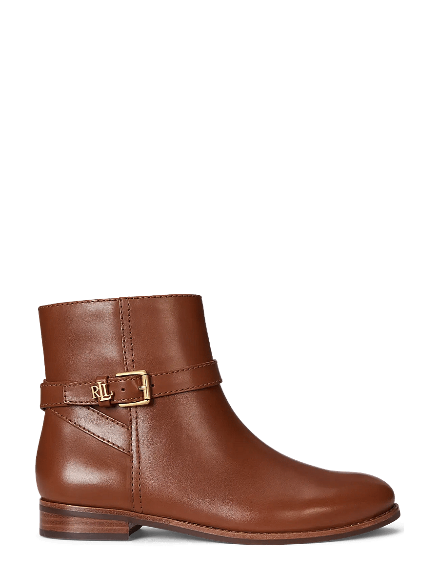 Lauren Ralph Lauren - Brooke II Calfskin Bootie - tasapohjaiset nilkkurit - lauren tan - 0