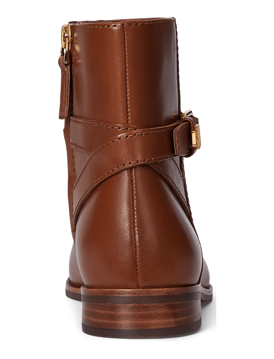 Lauren Ralph Lauren - Brooke II Calfskin Bootie - tasapohjaiset nilkkurit - lauren tan - 1