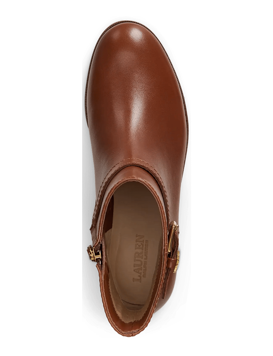 Lauren Ralph Lauren - Brooke II Calfskin Bootie - tasapohjaiset nilkkurit - lauren tan - 2