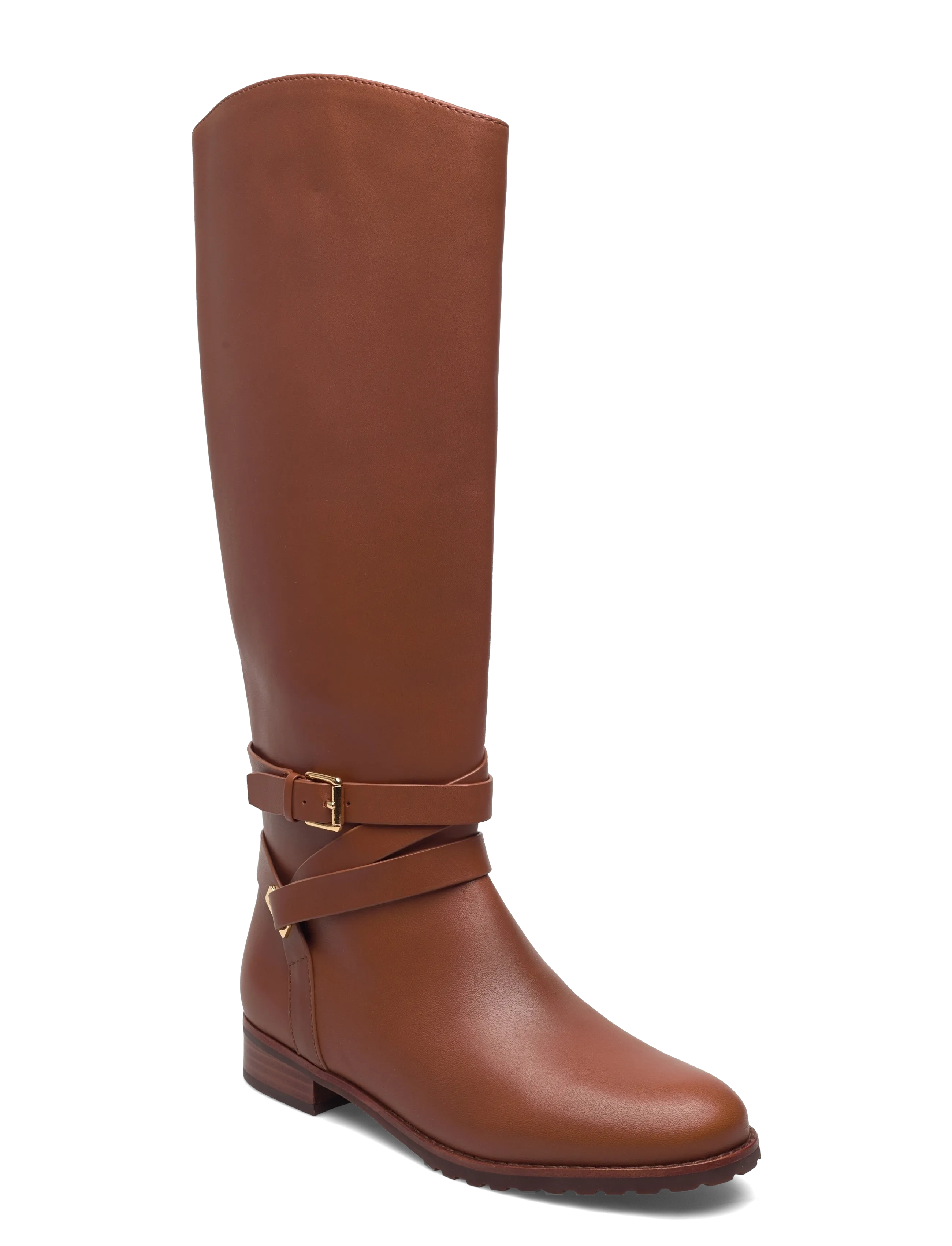 LAUREN RALPH LAUREN Collins Calfskin Tall Stiefel Braun - 38 - Damen