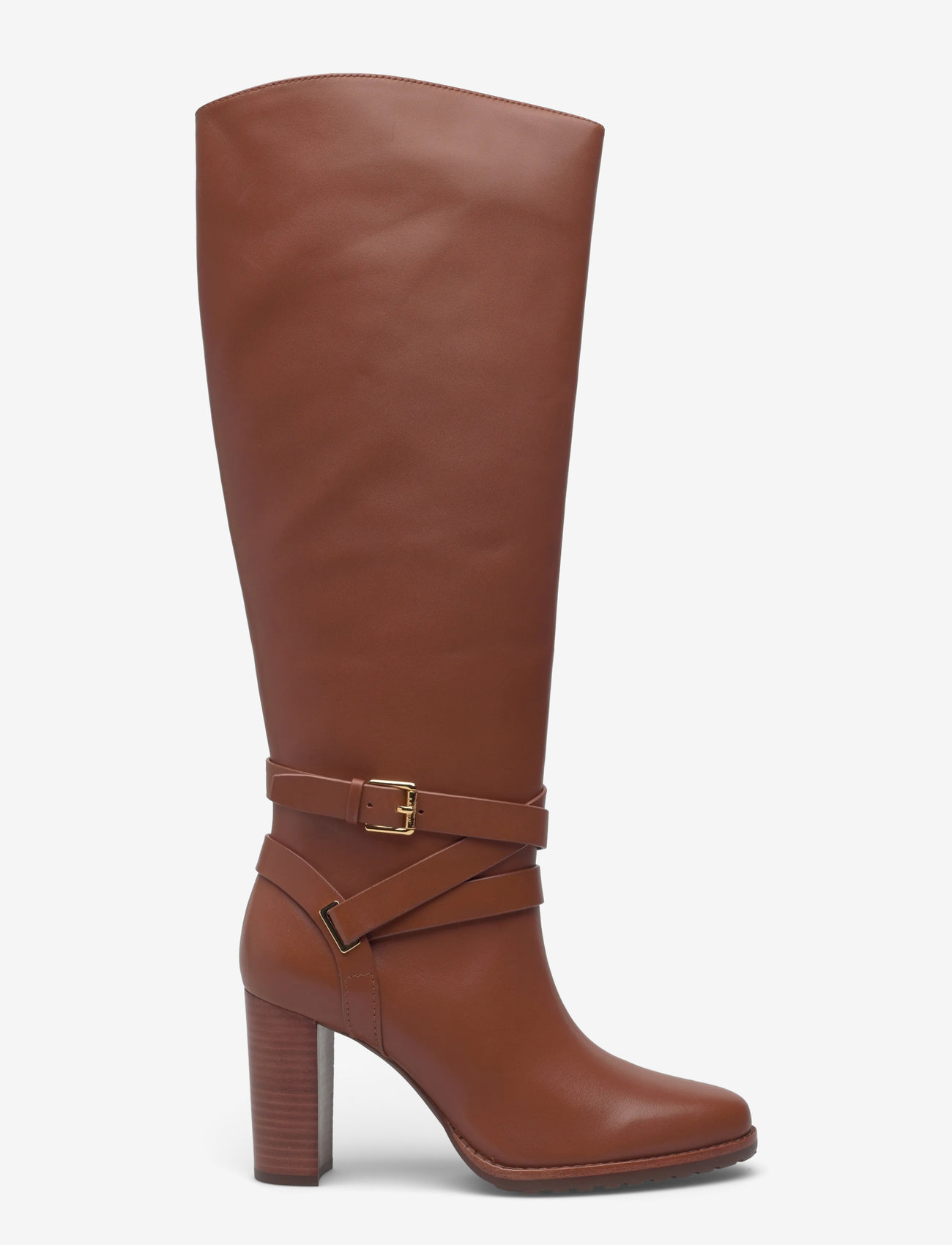 Lauren Ralph Lauren - Collins Calfskin Tall Boot Heel - kniehohe stiefel - lauren tan - 1