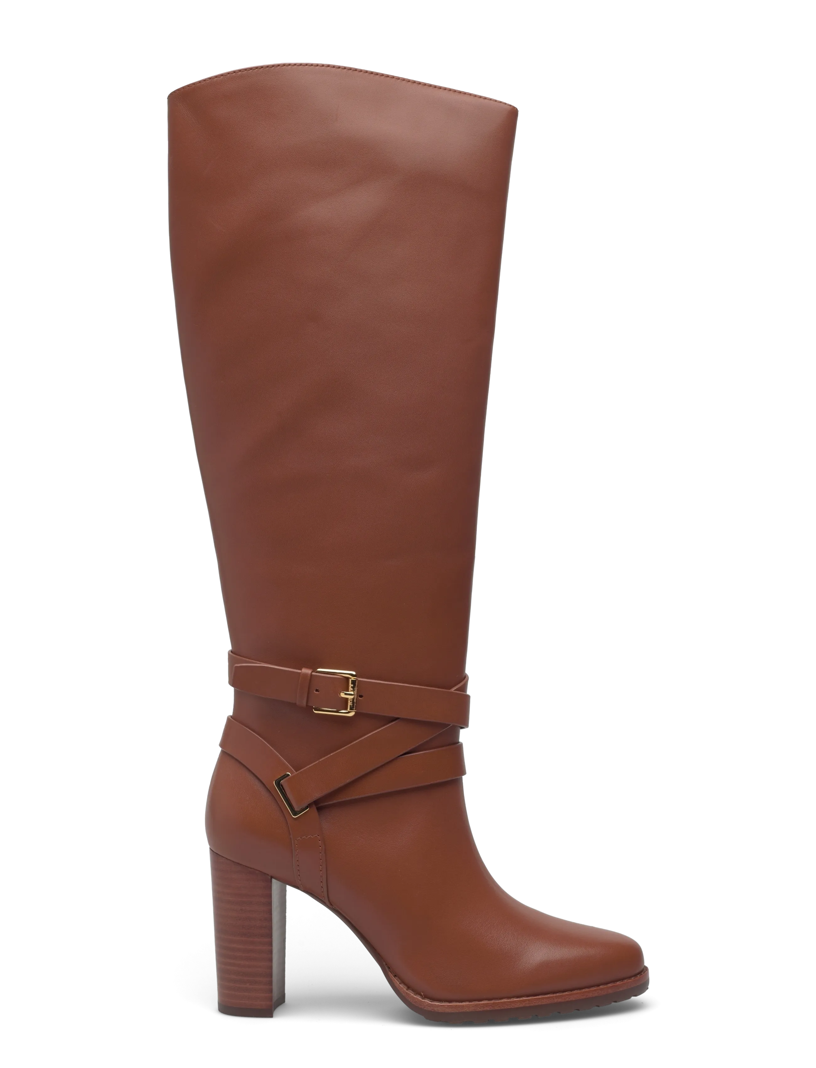 Lauren Ralph Lauren - Collins Calfskin Tall Boot Heel - lauren tan - 1