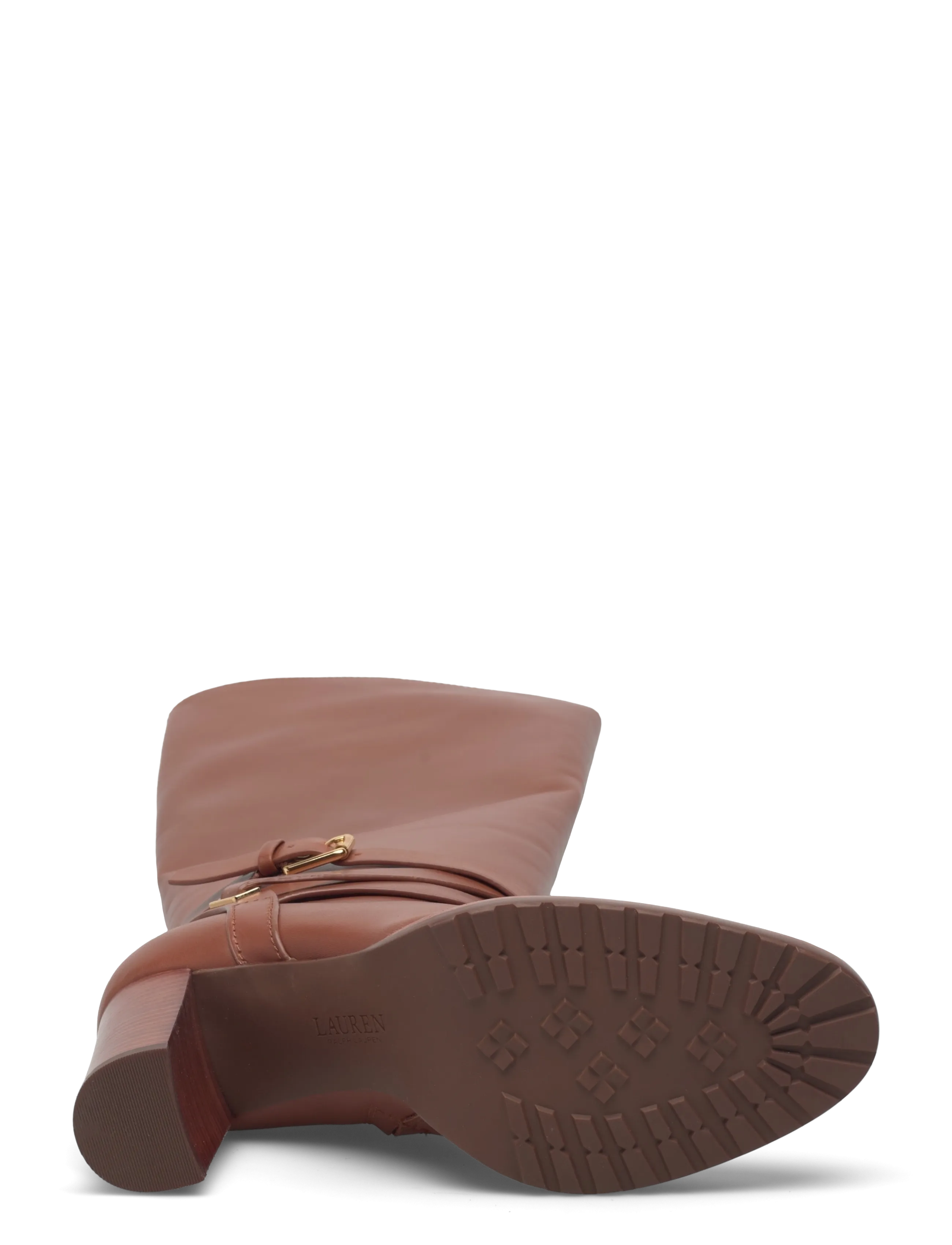 Lauren Ralph Lauren - Collins Calfskin Tall Boot Heel - lauren tan - 4