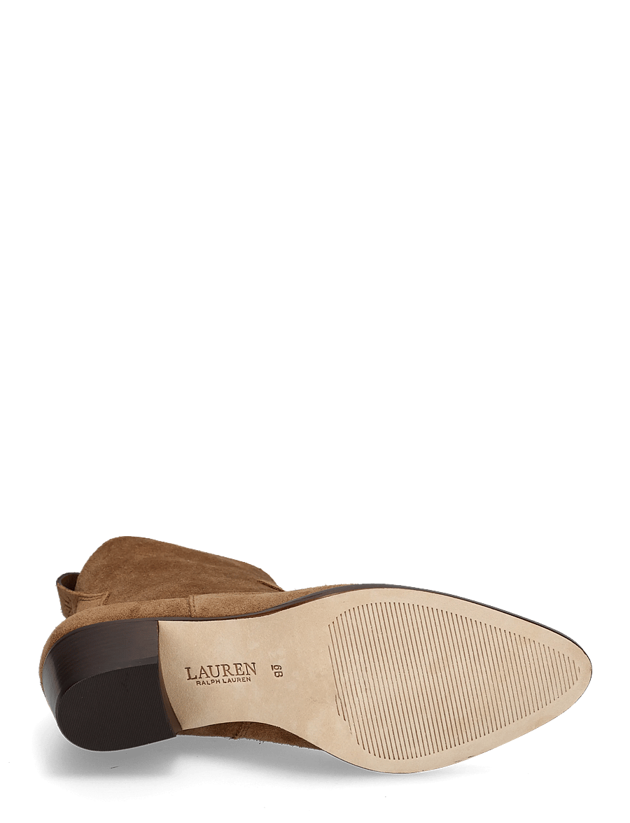 Lauren Ralph Lauren - Harpher Suede Bootie - stiefeletten mit absatz - light tobacco - 4