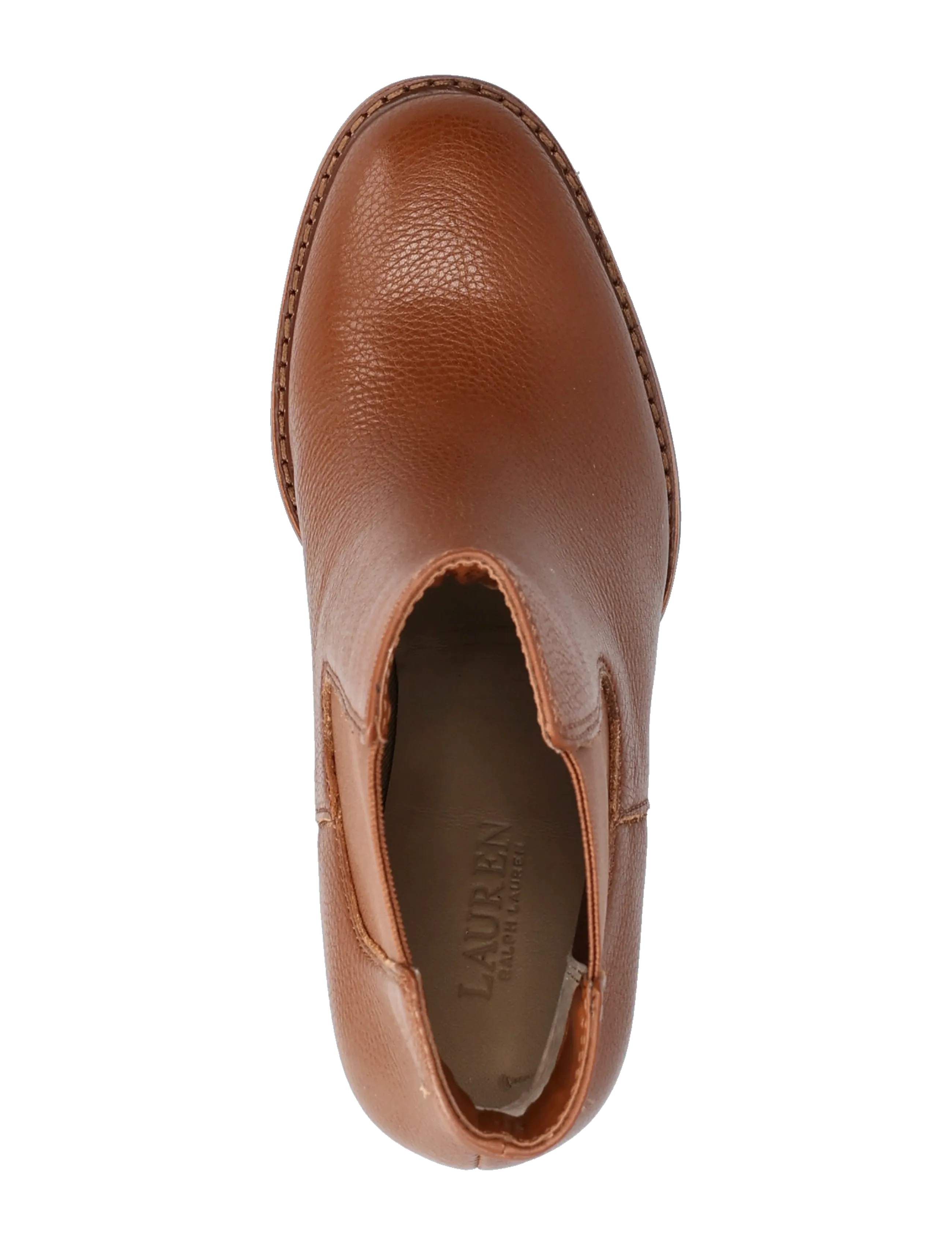 Lauren Ralph Lauren - Layne Pebbled Leather Bootie - stiefeletten mit absatz - lauren tan - 3