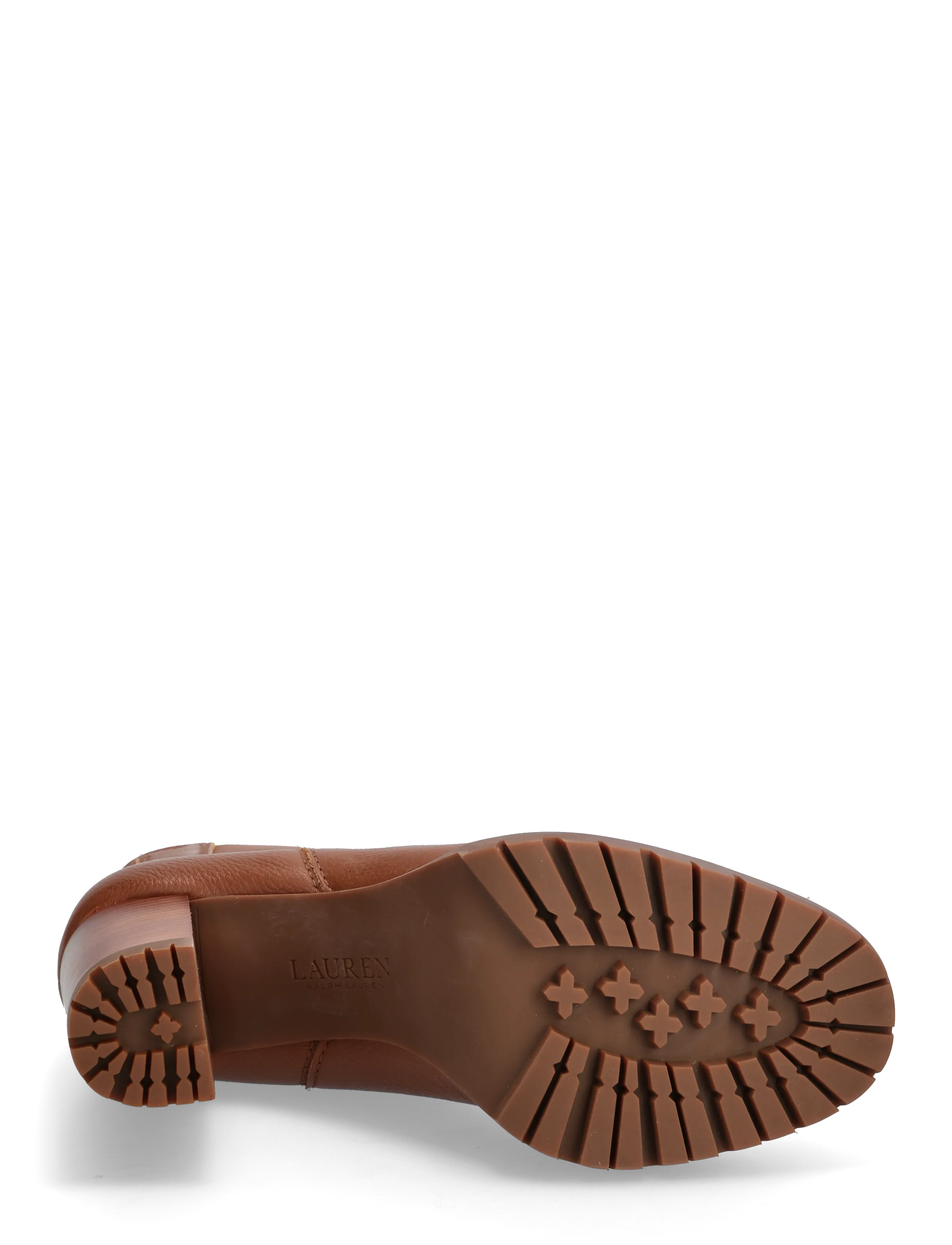Lauren Ralph Lauren - Layne Pebbled Leather Bootie - støvletter - lauren tan - 4