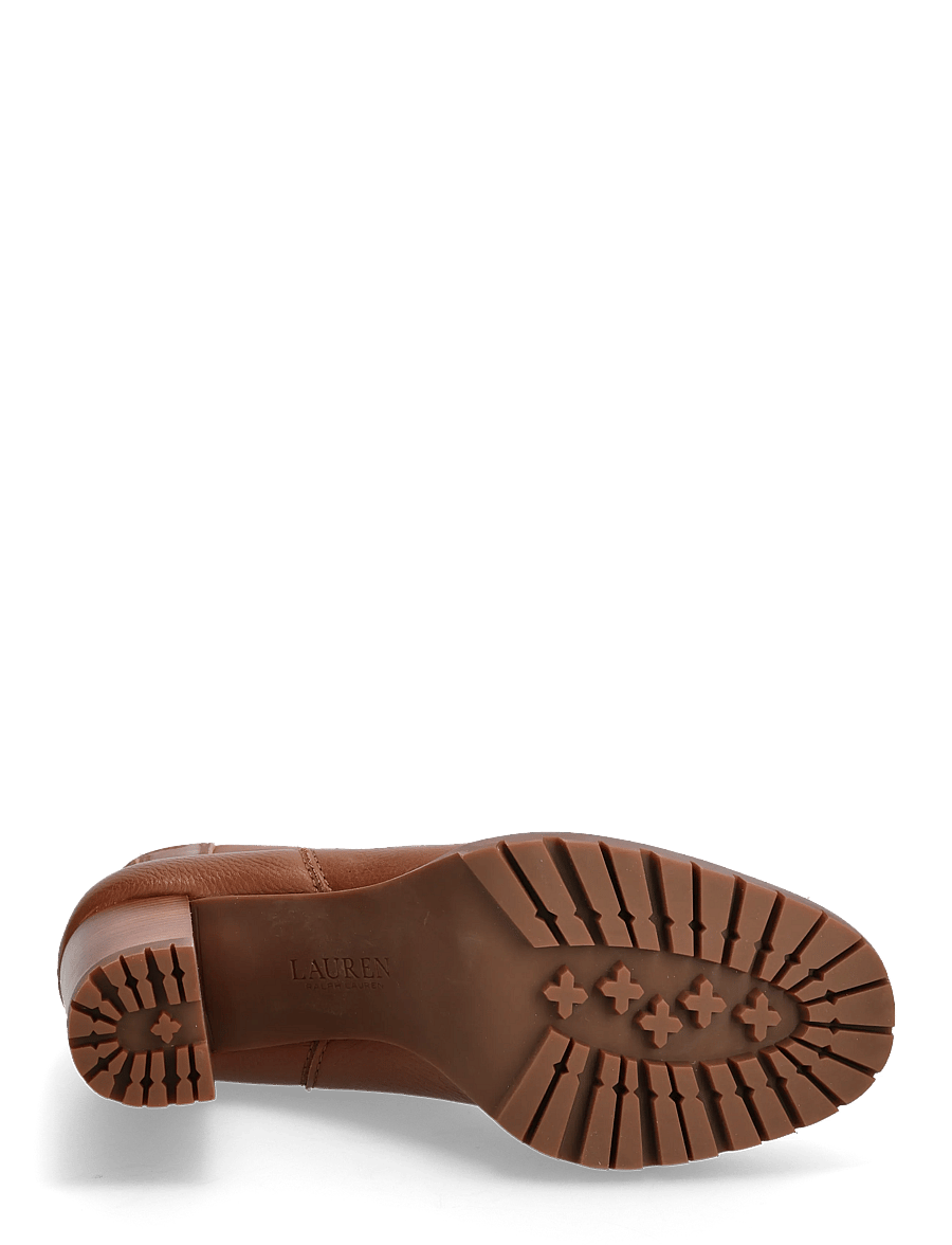 Lauren Ralph Lauren - Layne Pebbled Leather Bootie - stiefeletten mit absatz - lauren tan - 4