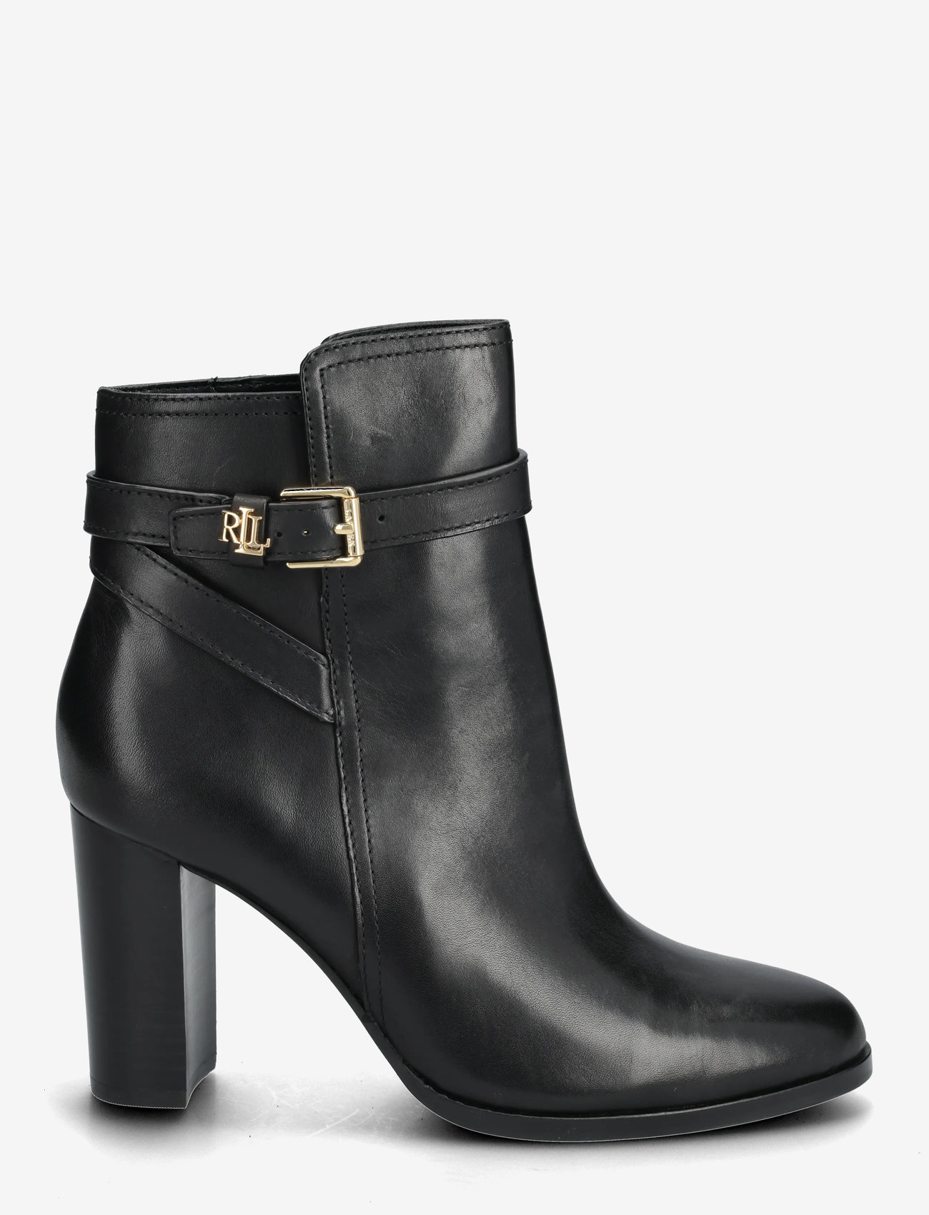Lauren Ralph Lauren - Brooke II Burnished Leather Bootie Heel - heeled ankle boots - black - 1