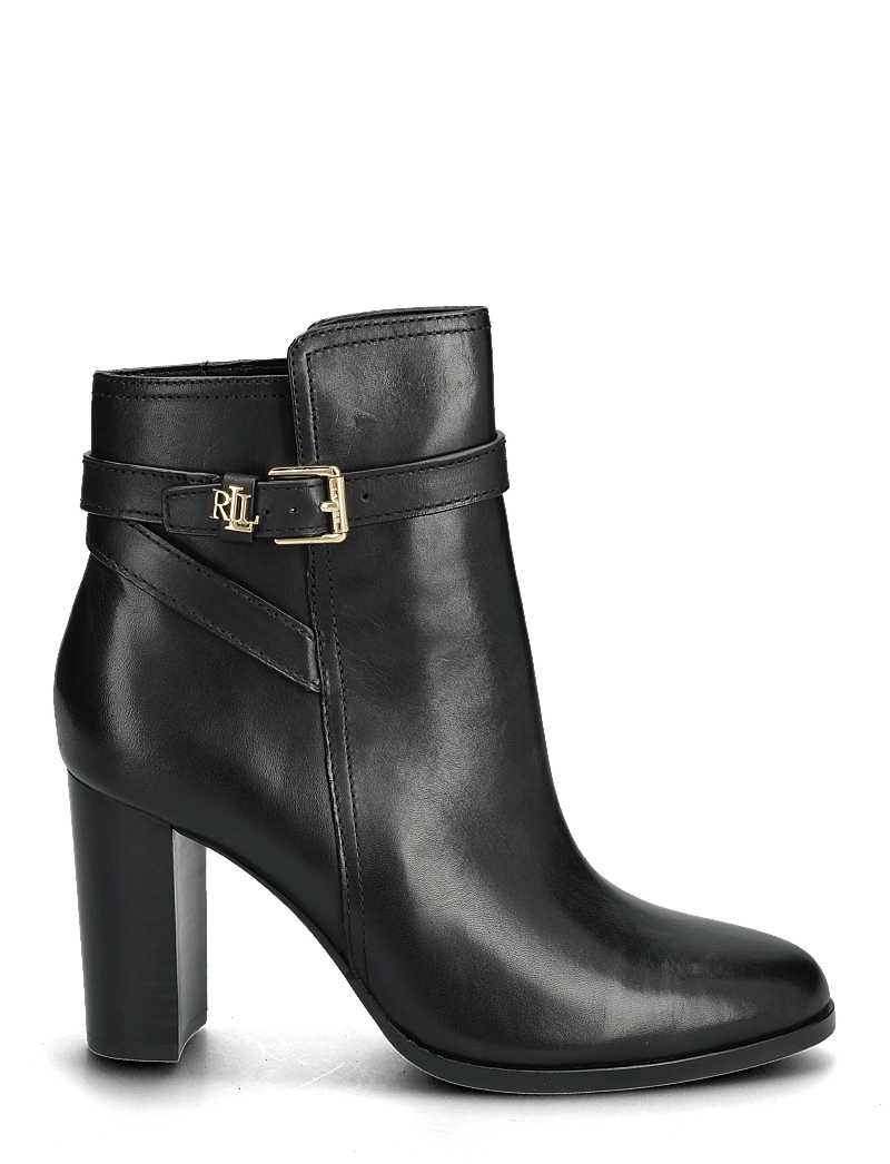Lauren Ralph Lauren - Brooke II Burnished Leather Bootie Heel - heeled ankle boots - black - 1