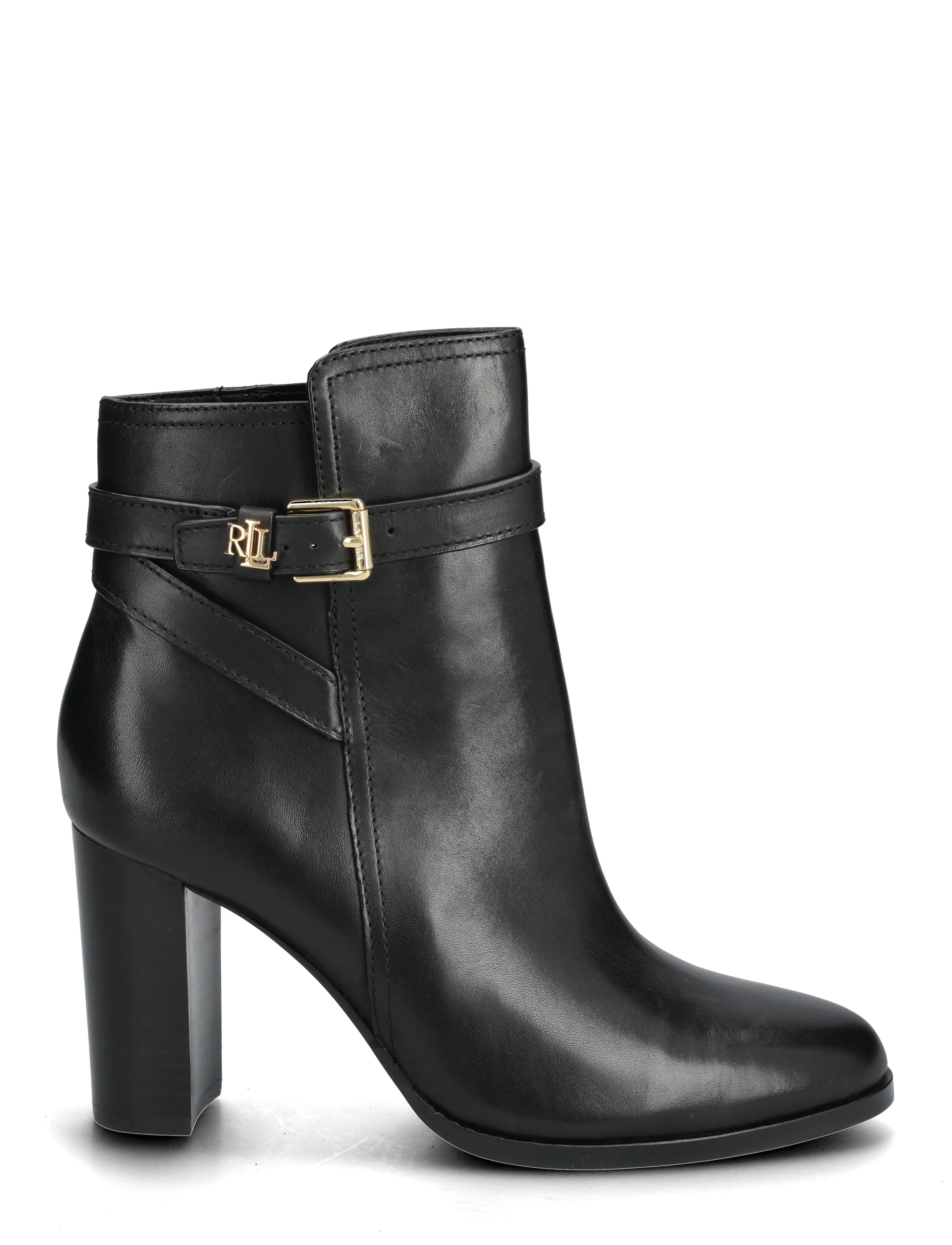 Lauren Ralph Lauren - Brooke II Burnished Leather Bootie Heel - stiefeletten mit absatz - black - 1
