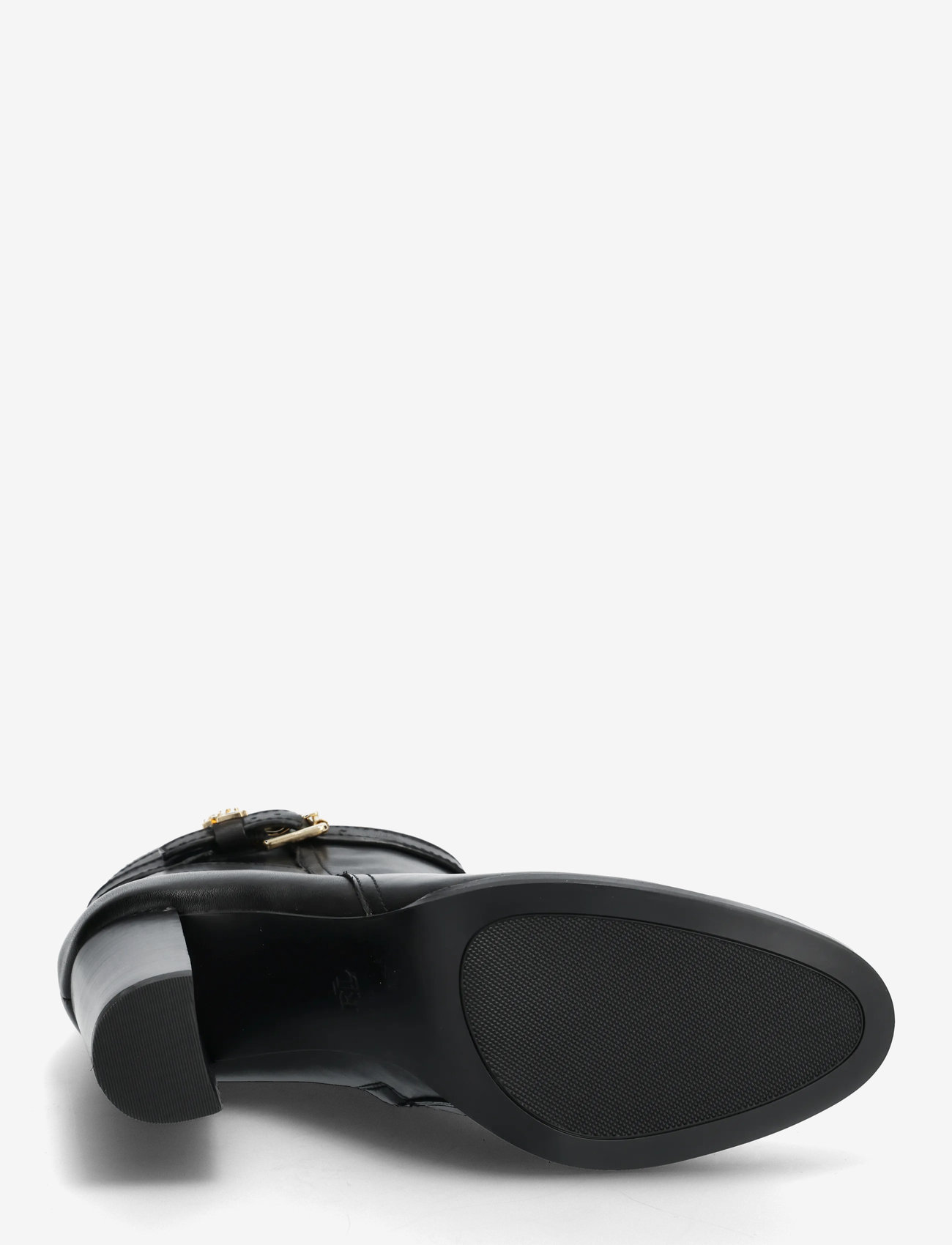 Lauren Ralph Lauren - Brooke II Burnished Leather Bootie Heel - heeled ankle boots - black - 4