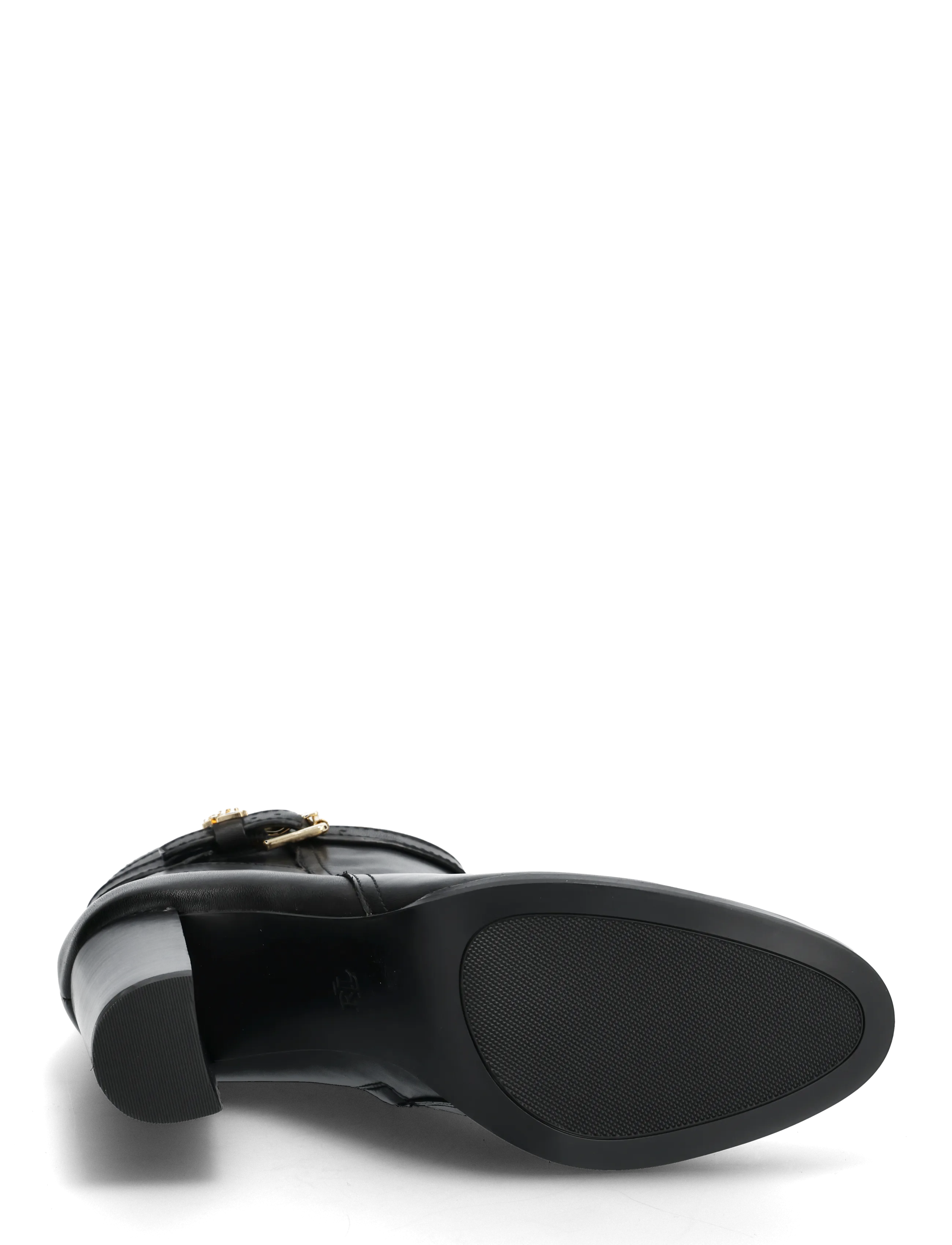 Lauren Ralph Lauren - Brooke II Burnished Leather Bootie Heel - stiefeletten mit absatz - black - 4