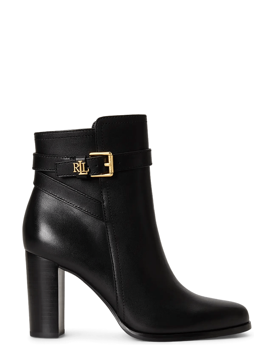 Lauren Ralph Lauren - Brooke II Calfskin Bootie Heel - stiefeletten mit absatz - black - 0