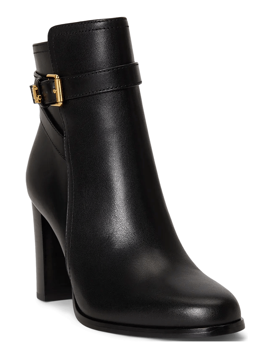 Lauren Ralph Lauren - Brooke II Calfskin Bootie Heel - stiefeletten mit absatz - black - 3