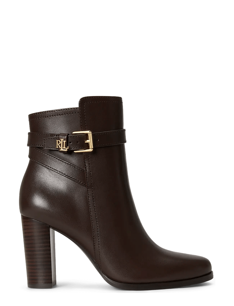 Lauren Ralph Lauren - Brooke II Calfskin Bootie Heel - stiefeletten mit absatz - chestnut brown - 0