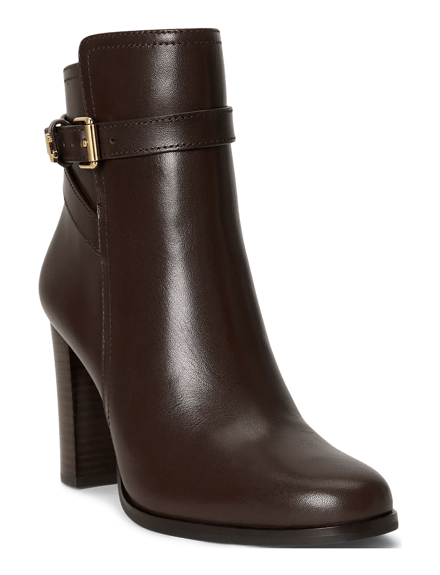 Lauren Ralph Lauren - Brooke II Calfskin Bootie Heel - stiefeletten mit absatz - chestnut brown - 2
