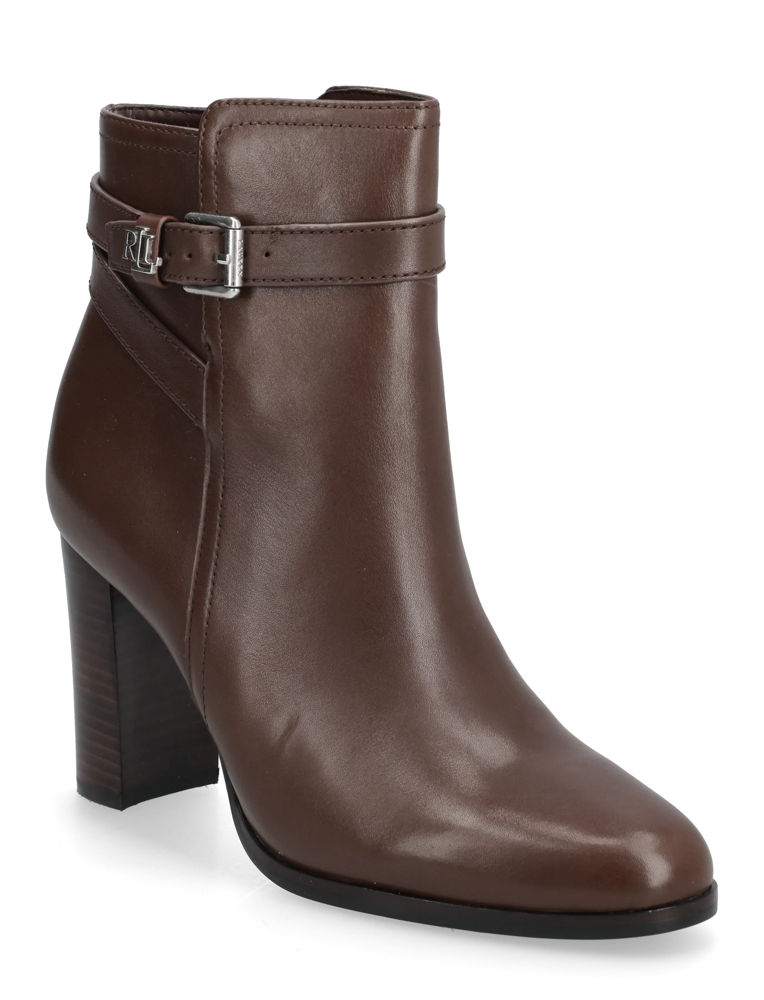 LAUREN RALPH LAUREN Brooke Ii Calfskin Bootie Heel Braun - 36 - Damen
