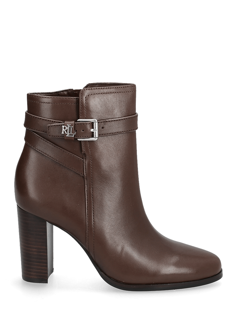 Lauren Ralph Lauren - Brooke II Calfskin Bootie Heel - bottines à talons - dark hickory - 1