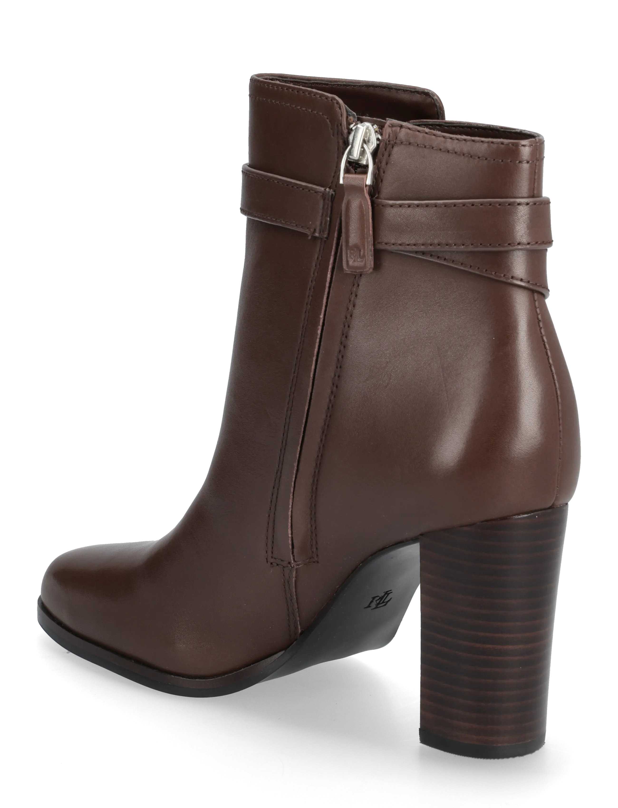 Lauren Ralph Lauren - Brooke II Calfskin Bootie Heel - bottines à talons  - dark hickory - 2