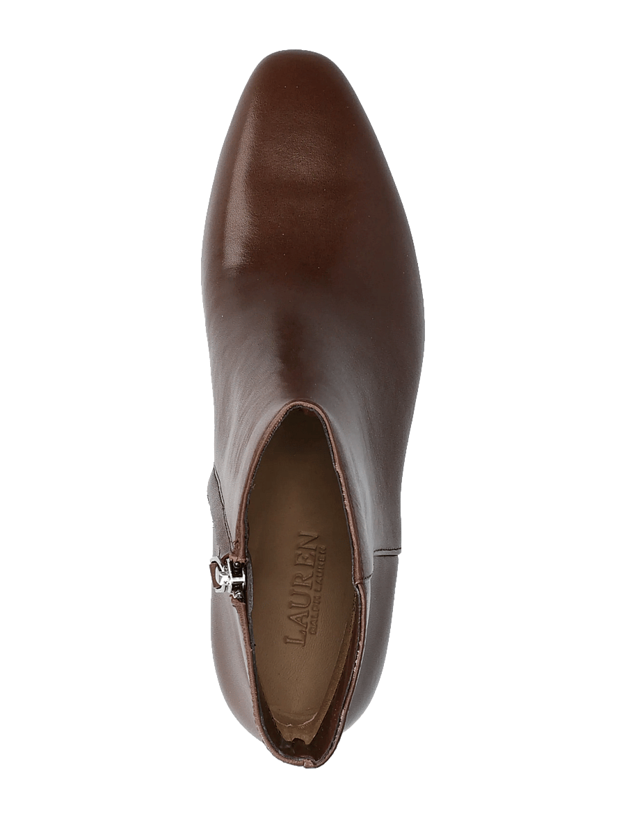 Lauren Ralph Lauren - Demi Calfskin Bootie - aukštakulniai aulinukai iki kulkšnių - dark hickory - 3