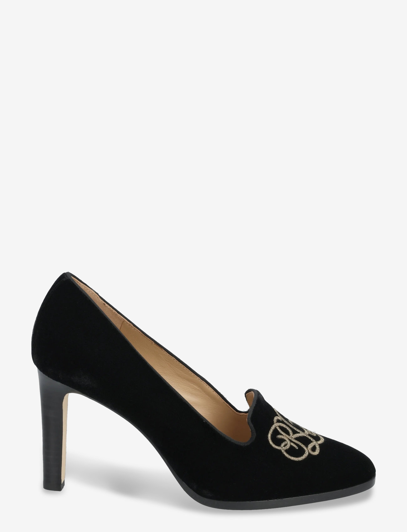 Lauren Ralph Lauren - Corah Embroidered-Logo Velvet Pump - pumps - black/black - 1