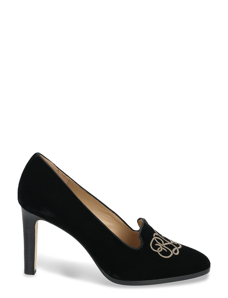 Lauren Ralph Lauren - Corah Embroidered-Logo Velvet Pump - kontsaga kingad - black/black - 1