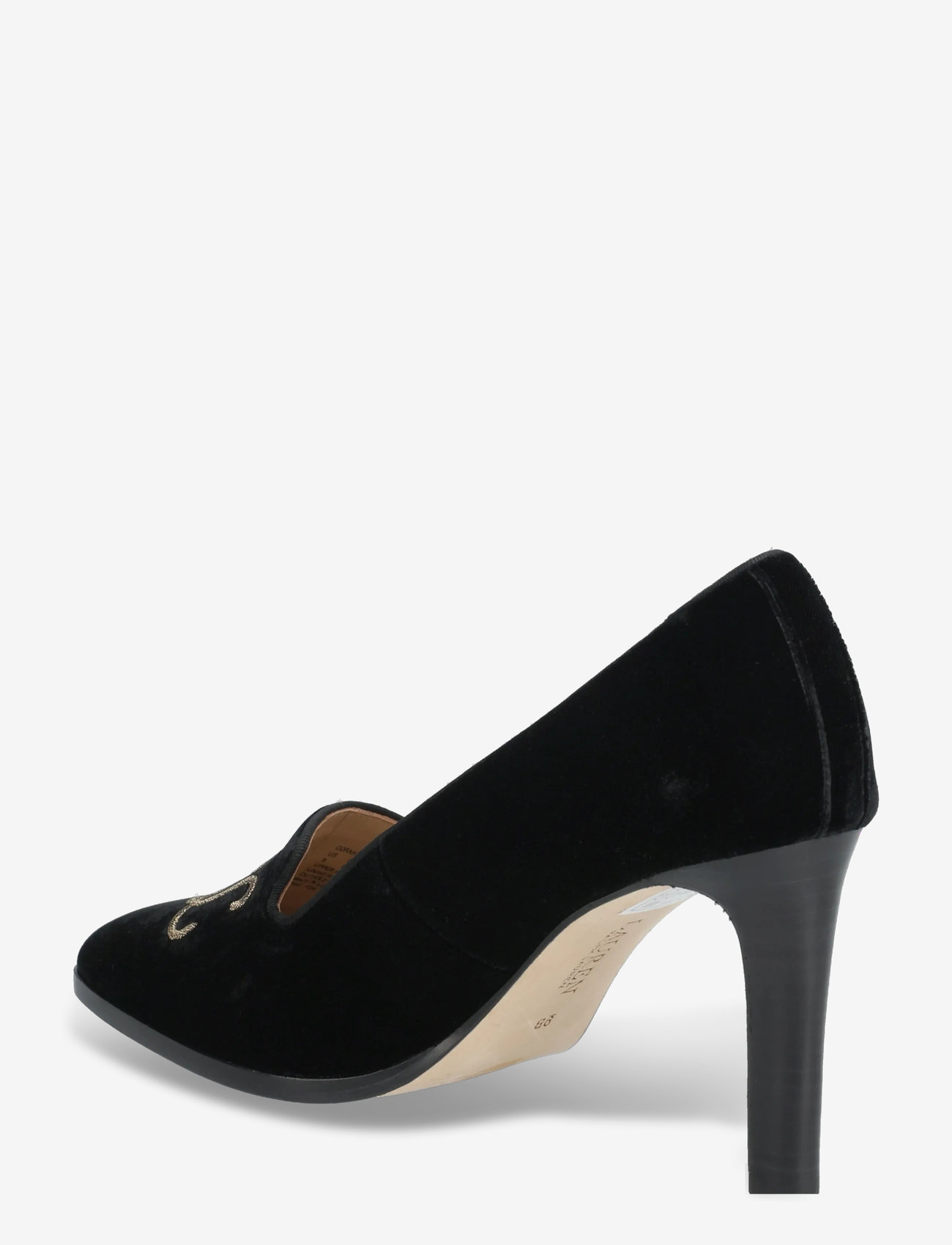 Lauren Ralph Lauren - Corah Embroidered-Logo Velvet Pump - pumps - black/black - 2