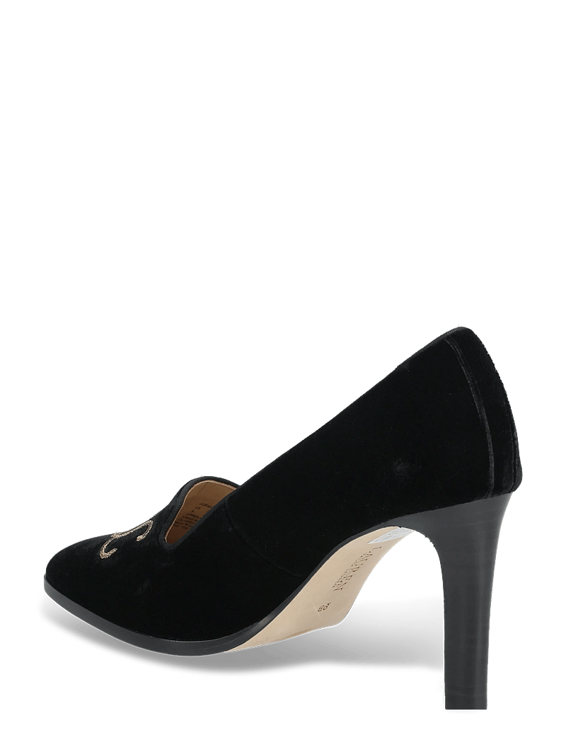 Lauren Ralph Lauren - Corah Embroidered-Logo Velvet Pump - kontsaga kingad - black/black - 2